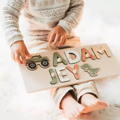 Customized Name Puzzle, Toys for Toddler, Baby Shower, New Baby Gift, First Birthday Gift