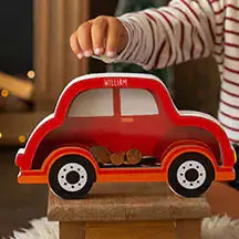 Personalized Car Piggy Bank, Car Custom Name Money Box, Custom Wooden Car, Montessori Piggy Bank,  Gift for Kids, Toddler Boy Gift