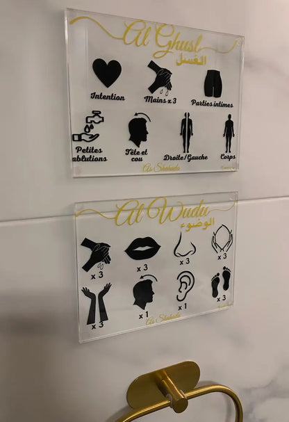TABLEAU Ablutions/Wudu/Ghusl Islamic prayer invocation child Plexiglass Acrylic poster Islam