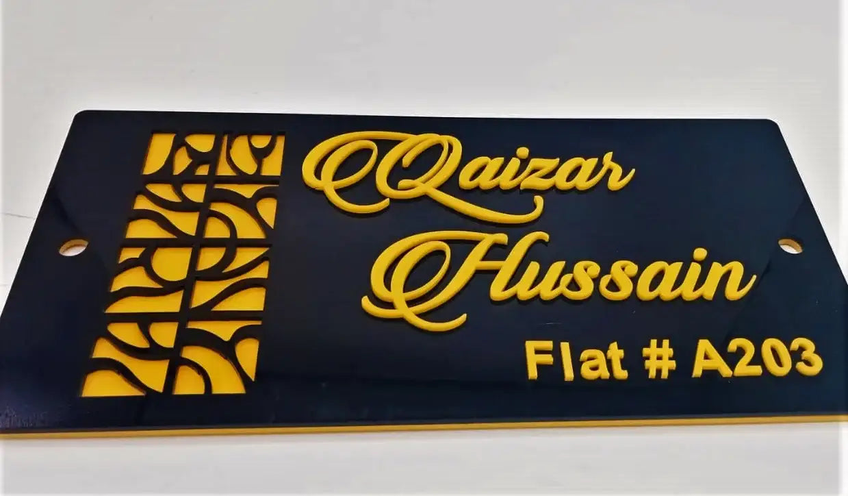 Name Plate for House & office Indoor Outdoor Acrylic laser Cutt 001