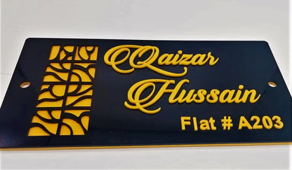 Name Plate for House & office Indoor Outdoor Acrylic laser Cutt 001