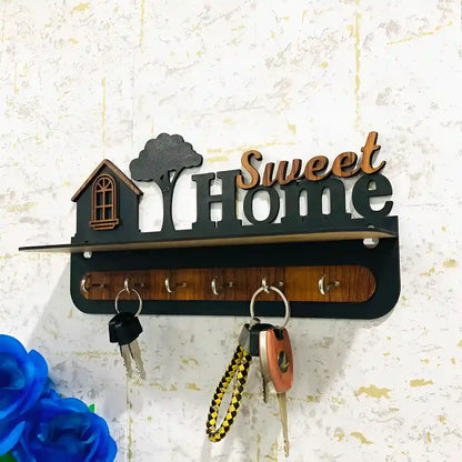 Sweet Home Wooden Key Holder