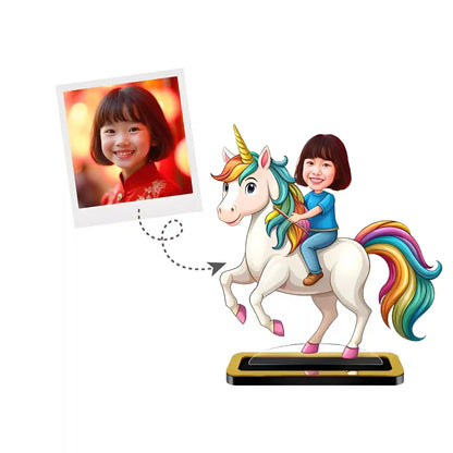 Personalized Mini Me: Riding Unicorn With Girl